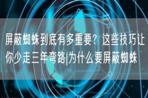 屏蔽蜘蛛到底有多重要？这些技巧让你少走三年弯路|为什么要屏蔽蜘蛛